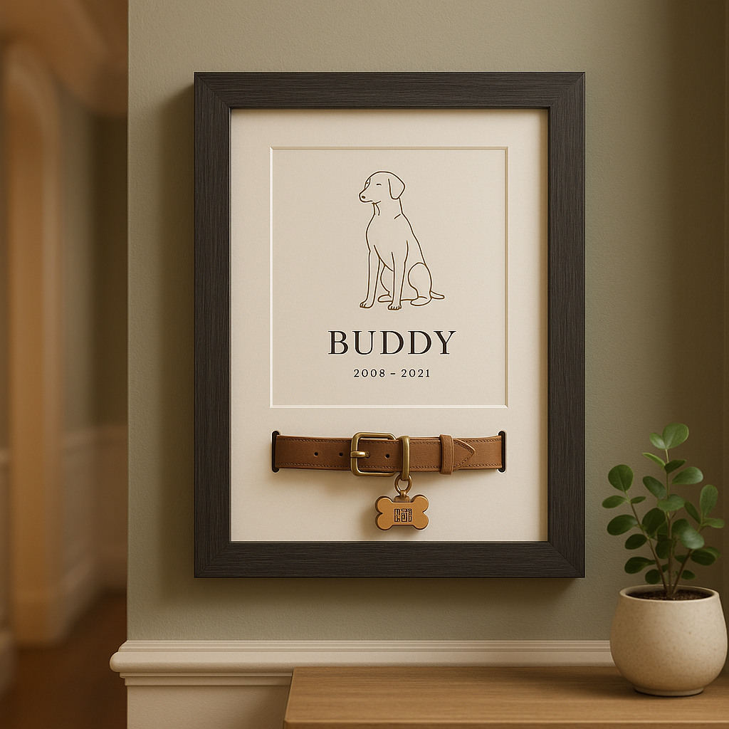 The Story Plaque frame mounted on a wall